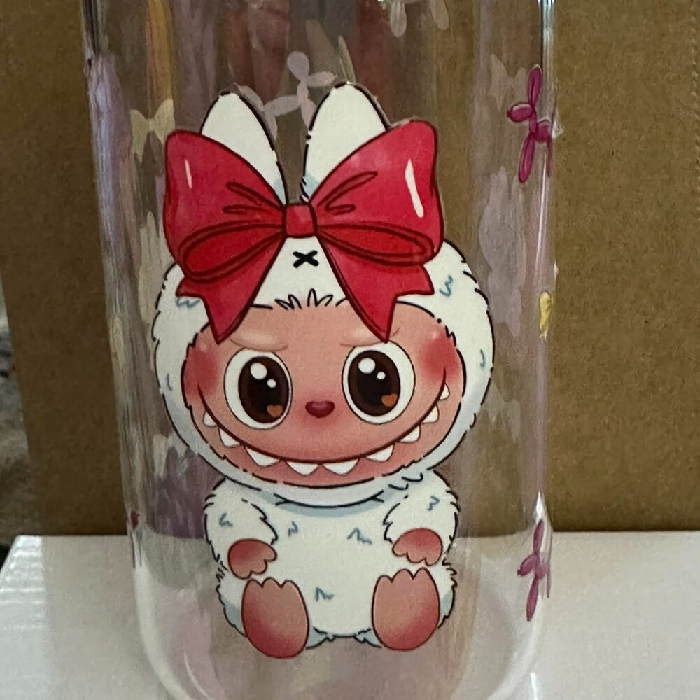 Handmade Glass 16 ounce Labubu Tumbler